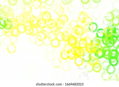 Light Green, Yellow vector pattern with spheres. Modern abstract illustration with colorful water drops. New template for your brand book.