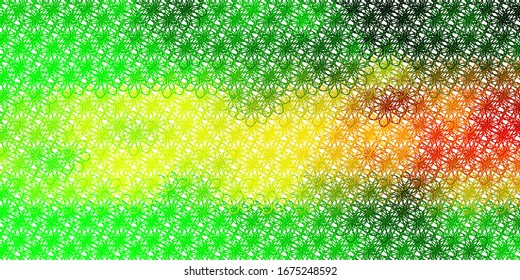 Light Green, Yellow vector pattern with curves. Illustration in halftone style with gradient curves. Smart design for your promotions.