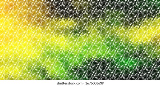 Light Green, Yellow vector pattern with wry lines. Colorful illustration with curved lines. Template for your UI design.