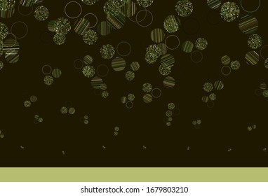 Light Green, Yellow vector pattern with spheres. Blurred decorative design in abstract style with bubbles. Pattern for beautiful websites.
