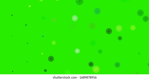 Light Green, Yellow vector pattern with abstract shapes. Illustration with colorful shapes in abstract style. Background for cell phones.
