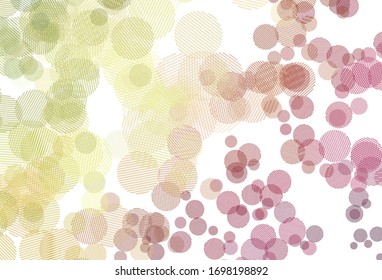 Light Green, Yellow vector pattern with spheres. Blurred bubbles on abstract background with colorful gradient. Pattern for ads, leaflets.