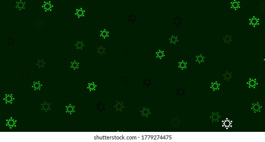 Light green, yellow vector pattern with coronavirus elements. Colorful abstract illustration with gradient medical shapes. Simple drawing against danger fever.