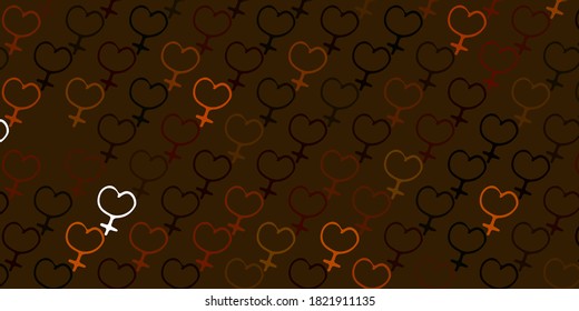 Light Green, Yellow vector pattern with feminism elements. Colorful illustration with gradient feminism shapes. Elegant design for wallpapers.