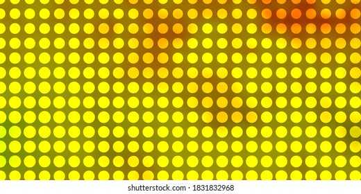 Light Green, Yellow vector pattern with circles. Illustration with set of shining colorful abstract spheres. Pattern for business ads.