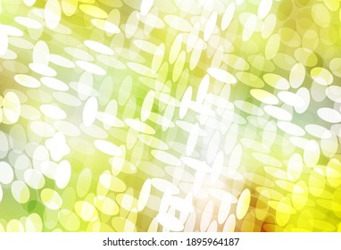 Light Green, Yellow vector pattern with spheres. Blurred decorative design in abstract style with bubbles. Pattern for beautiful websites.