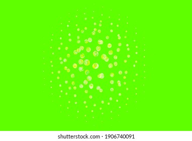 Light Green, Yellow vector pattern with spheres. Abstract illustration with colored bubbles in nature style. Pattern for beautiful websites.