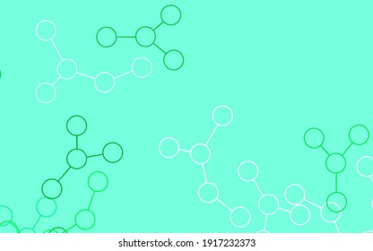 Light Green, Yellow vector pattern with artificial intelligence network. Shining illustration with AI shapes on abstract template. Smart design for promotion of bid data.