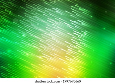 Light Green, Yellow vector pattern with sharp lines. Lines on blurred abstract background with gradient. Smart design for your business advert.