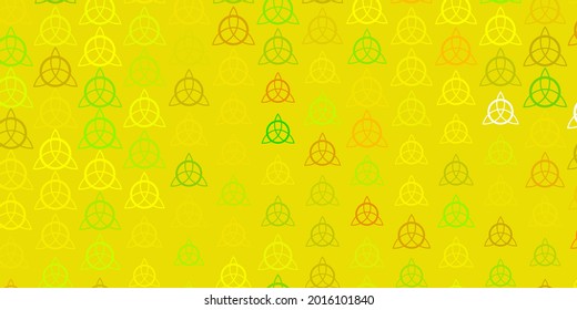 Light Green, Yellow vector pattern with magic elements. Retro design in abstract style with witchcraft forms. Design for magic, spiritual events.