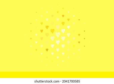 Light Green, Yellow vector pattern with colorful hearts. Smart illustration with gradient hearts in valentine style. Pattern for marriage gifts, congratulations.