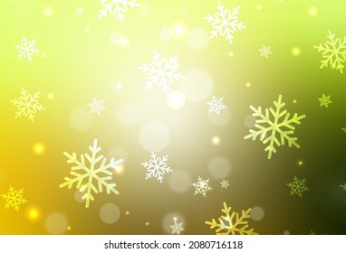 Light Green, Yellow vector pattern in Christmas style. A colorful design in Christmas style with gradient. Smart design for promotion of university.