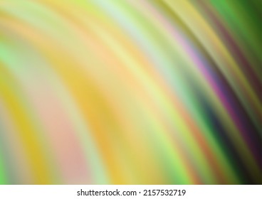Light Green, Yellow vector pattern with lines, ovals. Brand new colored illustration in marble style with gradient. A new texture for your  ad, booklets, leaflets.