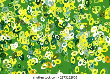 Light Green, Yellow vector pattern with spheres. Blurred bubbles on abstract background with colorful gradient. Template for your brand book.