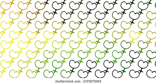 Light Green, Yellow vector pattern with feminism elements. Simple design in abstract style with women’s rights activism. Elegant design for wallpapers.