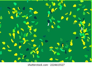 Light Green, Yellow vector pattern with chaotic shapes. Decorative design in abstract style with random forms. Elegant design for wallpapers.