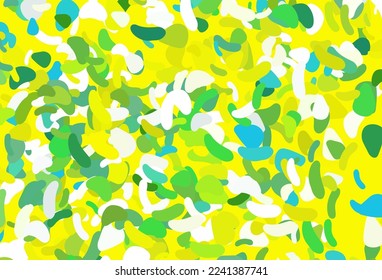 Light Green, Yellow vector pattern with chaotic shapes. Modern abstract illustration with colorful random forms. Elegant design for wallpapers.