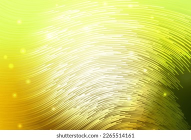 Verde claro, patrón vectorial amarillo con líneas dobladas. Ilustración abstracta brillante con líneas irónicas. Patrón elegante para un libro de marca.