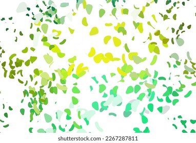 Light Green, Yellow vector pattern with chaotic shapes. Decorative design in abstract style with random forms. Elegant design for wallpapers.