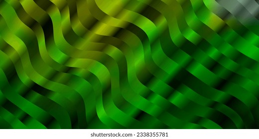 Light Green, Yellow vector pattern with wry lines. Colorful illustration with curved lines. Design for your business promotion.