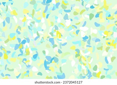 Patrón vectorial amarillo verde claro con formas caóticas. Ilustración con formas gradientes coloridas en estilo abstracto. Fondo para un teléfono móvil.