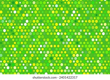 Light Green, Yellow vector pattern with spheres. Blurred bubbles on abstract background with colorful gradient. Completely new template for your brand book.