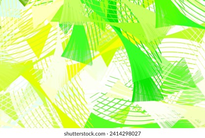 Light Green, Yellow vector pattern with random forms. Colorful chaotic forms with gradient in modern style. Modern design for your business card.