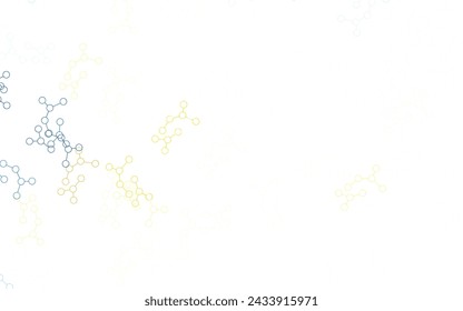 Light Green, Yellow vector pattern with artificial intelligence network. Shining colorful illustration with real structure of AI. Pattern for science, futuristic designs.