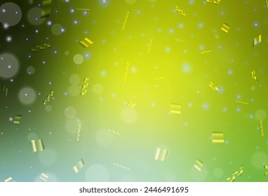 Light Green, Yellow vector pattern with spheres. Blurred bubbles on abstract background with colorful gradient. Modern design for a business card.