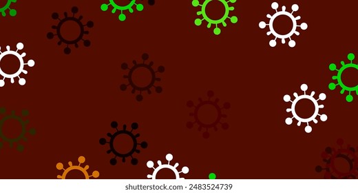 Light green, yellow vector pattern with coronavirus elements. Colorful abstract illustration with gradient medical shapes. Best design for quarantine events.