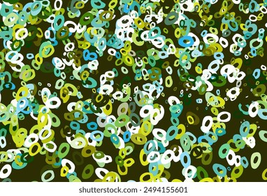 Light Green, Yellow vector pattern with spheres. Abstract illustration with colored bubbles in nature style. Completely new template for your brand book.