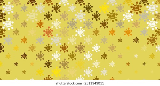 Light Green, Yellow vector pattern with coronavirus elements. Simple design in abstract style with infection forms. Best design for quarantine events.