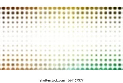 Light Green, Yellow vector pattern with colored spheres. Geometric sample of repeating circles on white background in halftone style.