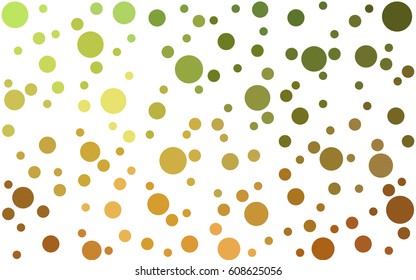 Light Green, Yellow vector pattern with colored spheres. Geometric sample of repeating circles on white background in halftone style.