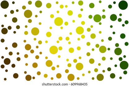 Light Green, Yellow vector pattern of geometric circle shapes. Colorful mosaic banner. Geometric background with colored disks.