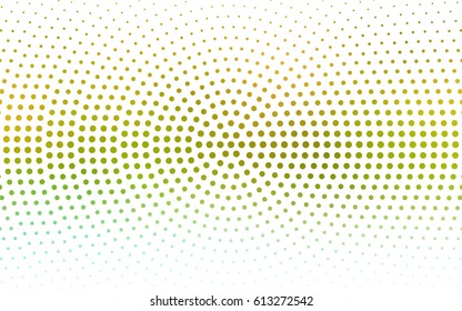 Light Green, Yellow vector pattern with colored spheres. Geometric sample of repeating circles on white background in halftone style.