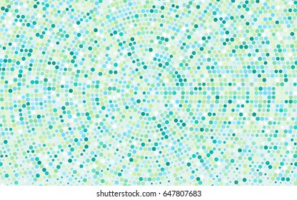 Light Green, Yellow vector pattern with colored spheres. Geometric sample of repeating circles on white background in halftone style.