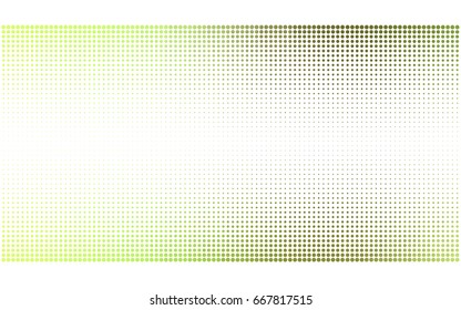 Light Green, Yellow vector pattern with colored spheres. Geometric sample of repeating circles on white background in halftone style.