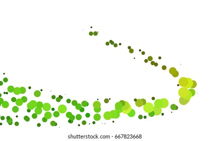 Light Green, Yellow vector pattern with colored spheres. Geometric sample of repeating circles on white background in halftone style.