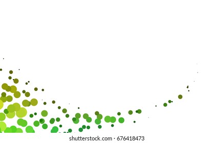 Light Green, Yellow vector pattern with colored spheres. Geometric sample of repeating circles on white background in halftone style.