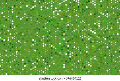 Light Green, Yellow vector pattern with colored spheres. Geometric sample of repeating circles on white background in halftone style.