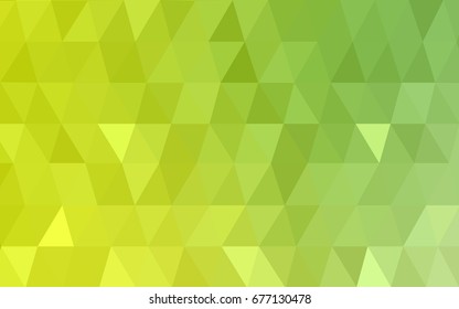 Light Green, Yellow vector Pattern.  triangular template. Geometric sample. Repeating routine with triangle shapes. New texture for your design. Pattern can be used for background.