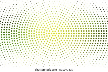 Light Green, Yellow vector pattern with colored spheres. Geometric sample of repeating circles on white background in halftone style.