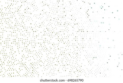 Light Green, Yellow vector pattern with colored spheres. Geometric sample of repeating circles on white background in halftone style.