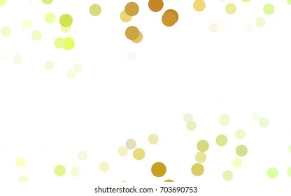 Light Green, Yellow vector pattern with colored spheres. Geometric sample of repeating circles on white background in halftone style.