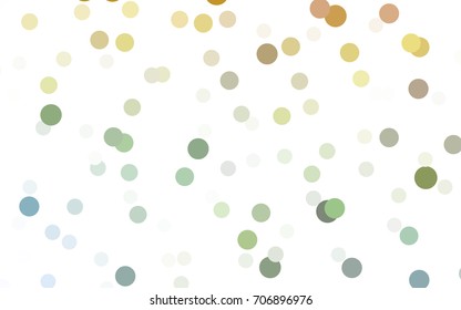 Light Green, Yellow vector pattern with colored spheres. Geometric sample of repeating circles on white background in halftone style.