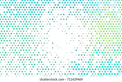 Light Green, Yellow vector pattern with colored spheres. Geometric sample of repeating circles on white background in halftone style.