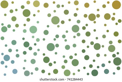 Light Green, Yellow vector pattern of geometric circle shapes. Colorful mosaic banner. Geometric background with colored disks.