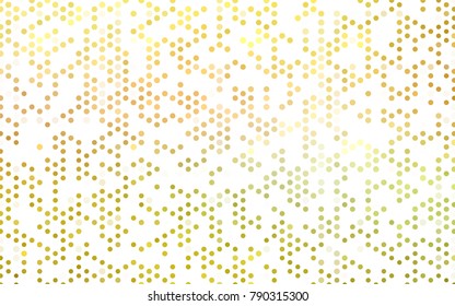 Light Green, Yellow vector pattern with colored spheres. Geometric sample of repeating circles on white background in halftone style.