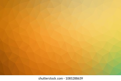 Light Green, Yellow vector polygon abstract backdrop. Colorful illustration in polygonal style with gradient. A completely new design for your leaflet.